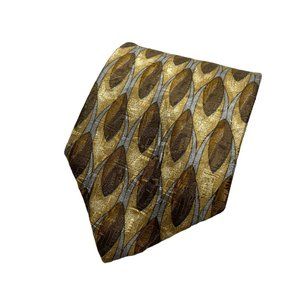 Today's Man Vintage Men's Tan Brown Geometric Classic Silk Necktie